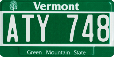 VT license plate ATY748