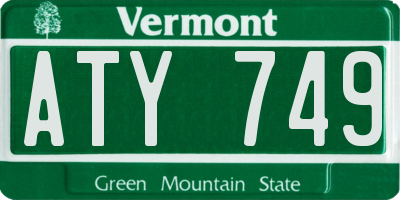 VT license plate ATY749