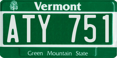 VT license plate ATY751