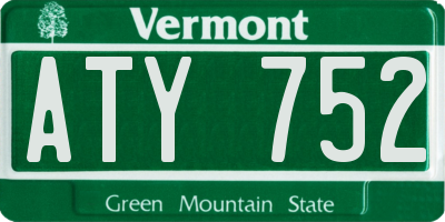 VT license plate ATY752