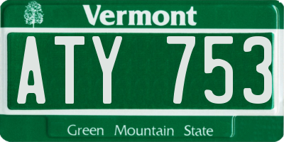 VT license plate ATY753