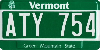 VT license plate ATY754