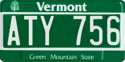 VT license plate ATY756