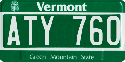 VT license plate ATY760