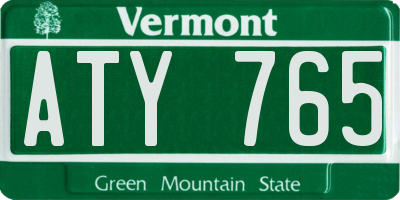 VT license plate ATY765