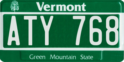 VT license plate ATY768