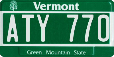 VT license plate ATY770