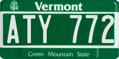 VT license plate ATY772