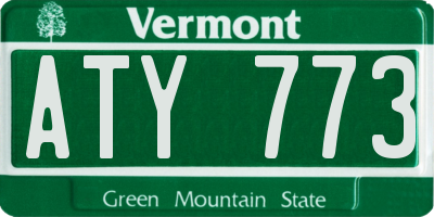 VT license plate ATY773