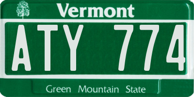 VT license plate ATY774
