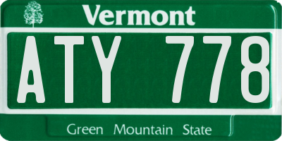 VT license plate ATY778