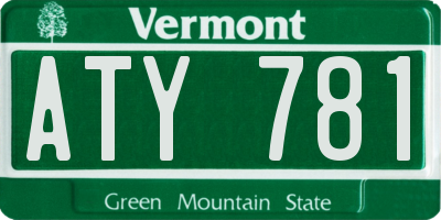 VT license plate ATY781