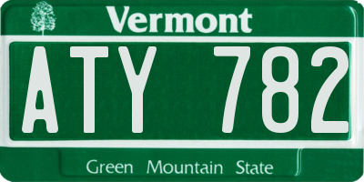 VT license plate ATY782