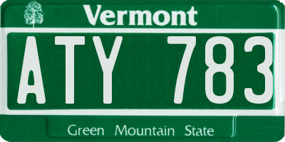 VT license plate ATY783