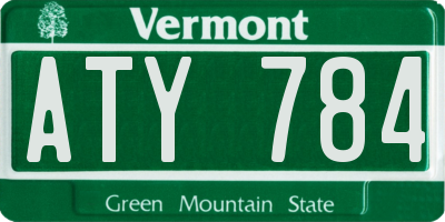 VT license plate ATY784