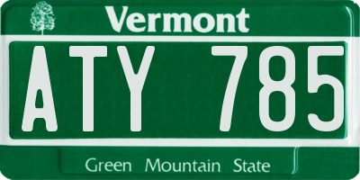 VT license plate ATY785