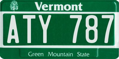 VT license plate ATY787