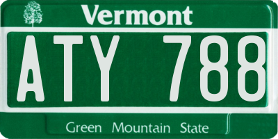 VT license plate ATY788