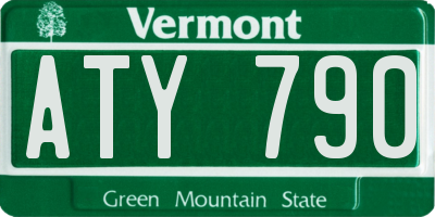 VT license plate ATY790