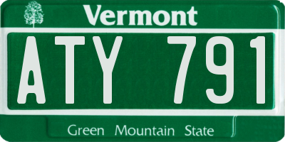 VT license plate ATY791