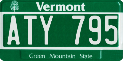 VT license plate ATY795