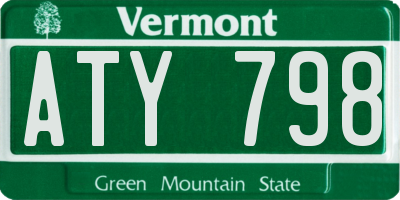 VT license plate ATY798