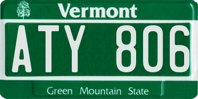VT license plate ATY806