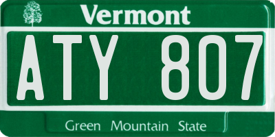 VT license plate ATY807