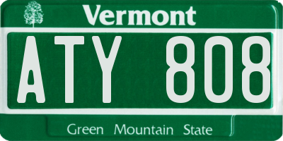 VT license plate ATY808