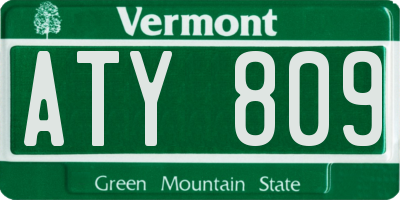 VT license plate ATY809