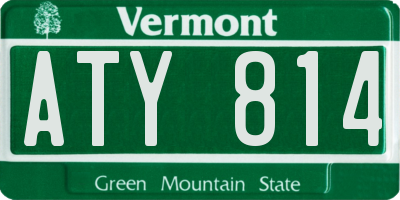 VT license plate ATY814