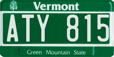 VT license plate ATY815