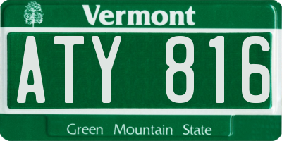 VT license plate ATY816