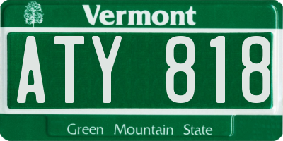 VT license plate ATY818