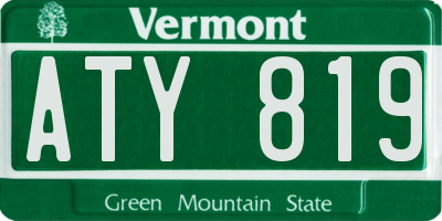 VT license plate ATY819