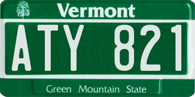 VT license plate ATY821
