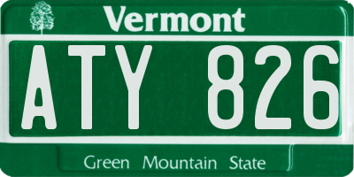 VT license plate ATY826