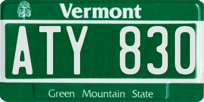 VT license plate ATY830