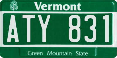 VT license plate ATY831