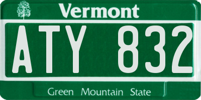 VT license plate ATY832