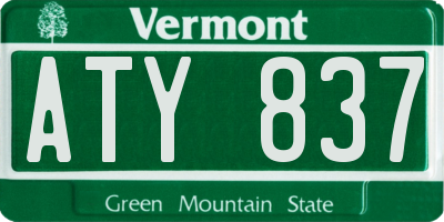 VT license plate ATY837