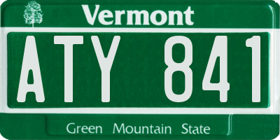 VT license plate ATY841