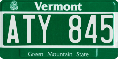 VT license plate ATY845
