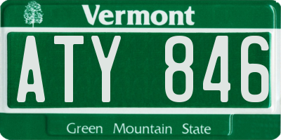 VT license plate ATY846