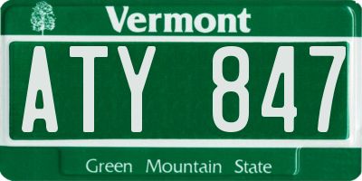 VT license plate ATY847
