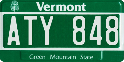 VT license plate ATY848