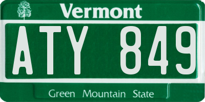 VT license plate ATY849