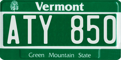 VT license plate ATY850