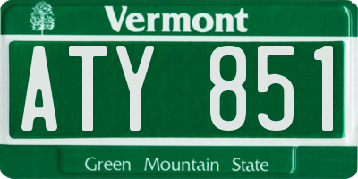 VT license plate ATY851