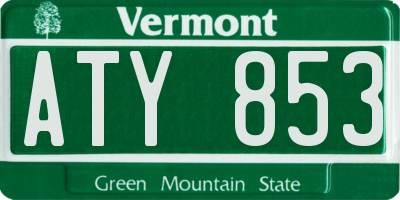 VT license plate ATY853